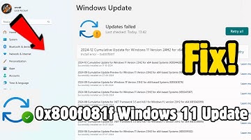 How to Fix 0x800f081f Windows 11 Update Error | Install Error 0x800f081f Windows 11 Update