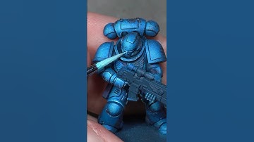 How to paint a Space Marine (only brush) #warhammer #warhammer40k #warhammer40000 #spacemarines