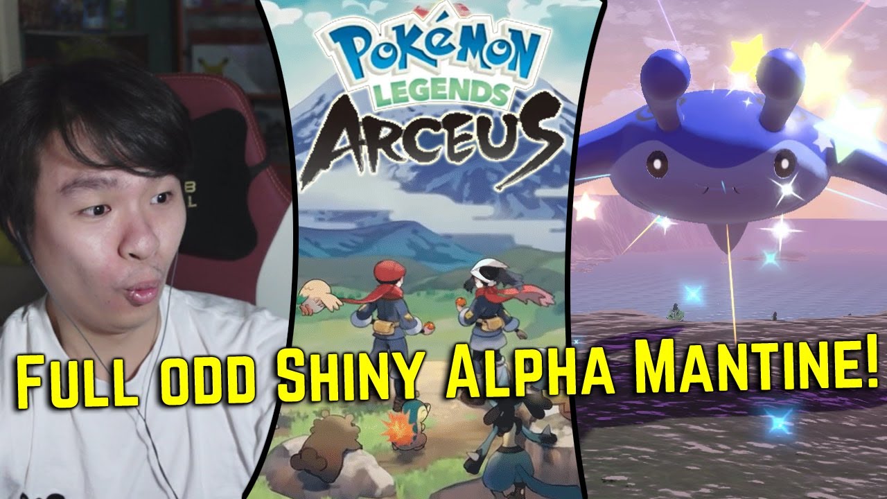 When you're flying around and find a Random shiny Mantine Alpha On Pokemon Legends Arceus