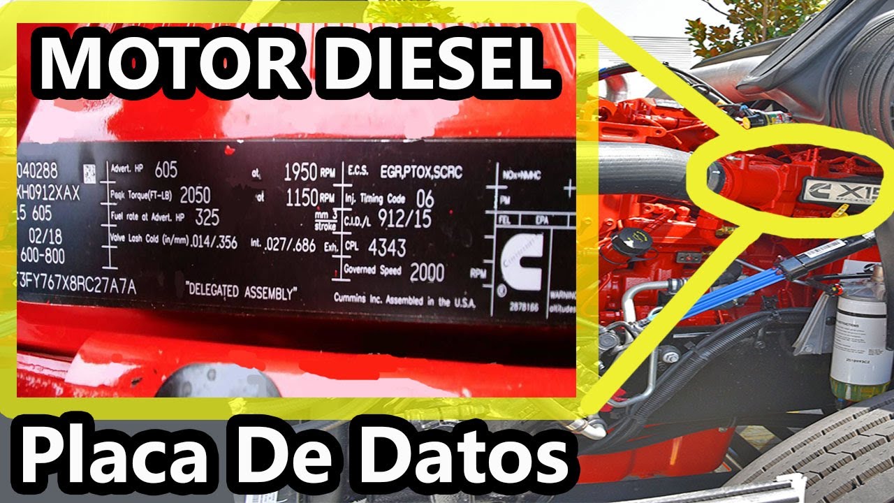 placa de datos del motor diesel - hoja de especificaciones de los