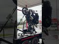 Bmw s1000rr wheelie fail  flipped the bike  saved by the straps  wheelie machine