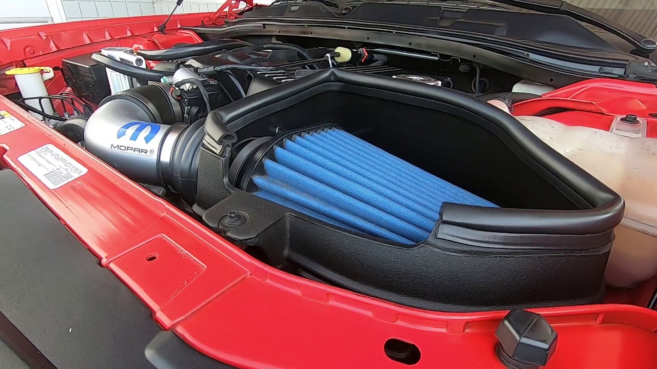 Mopar Performance Cold Air Intake System shown on a Dodge Challenger 5