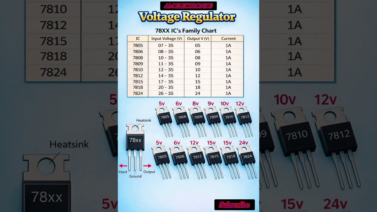 VOLTAGE REGULATOR CHART