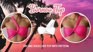 Diy One Shoulder Scrunch Bikini Top Tutorial Pattern