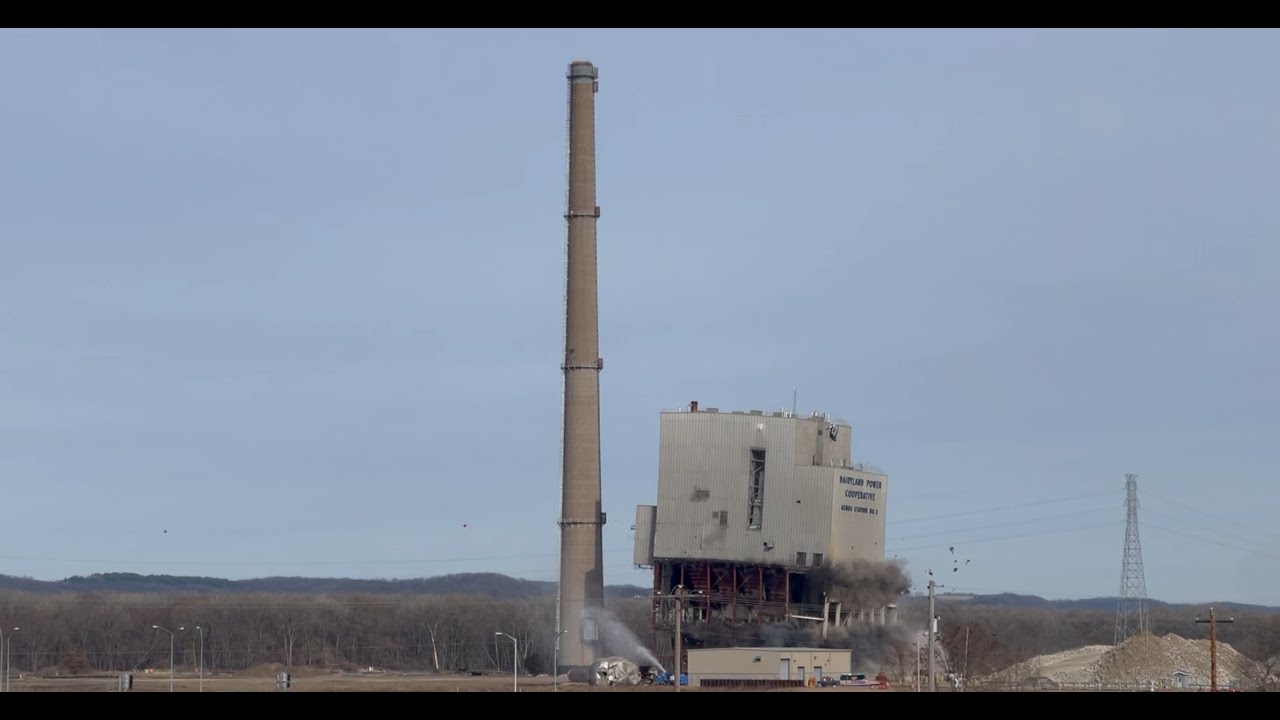 Dairyland Power Genoa, WI Station 3 Demolition (SloMo) (4K) YouTube