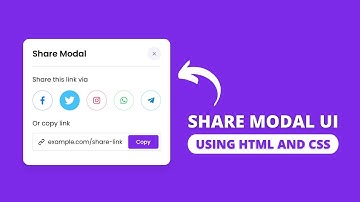 Popup Share Modal UI Design using HTML CSS & JavaScript