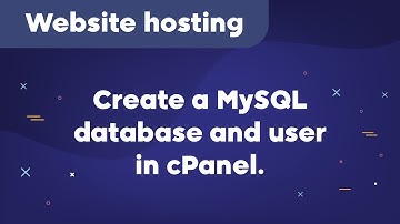 How to create a MySQL database and user in cPanel.
