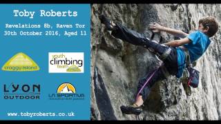 Revelations 8b at Raven Tor climbed by 11-year old Toby Roberts
