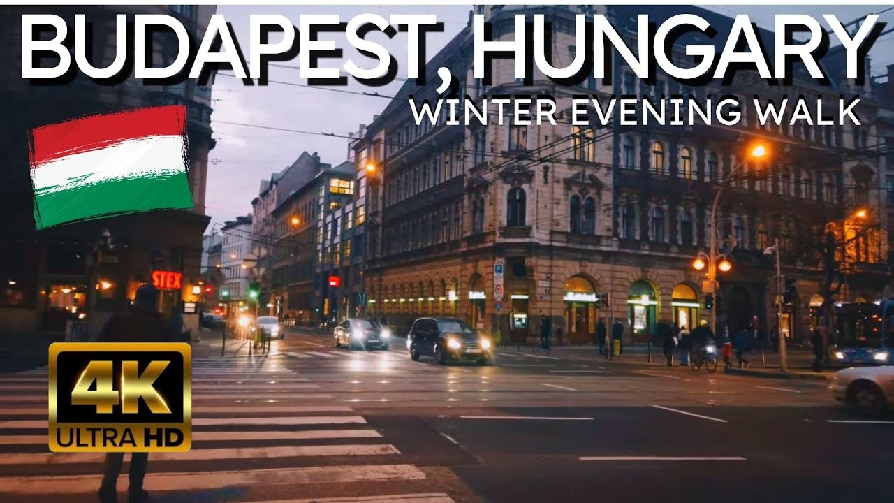 BUDAPEST 4K WALKS WINTER NIGHT 🇭🇺 Corvin Negyed to Oktogon - Silent Walking