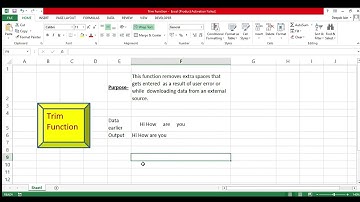TRIM Function for cleaning the data in Excel