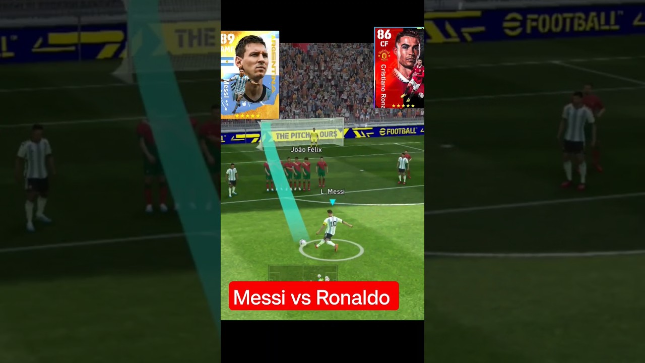 Messi vs Ronaldo free kick on efootball efootball gaming 