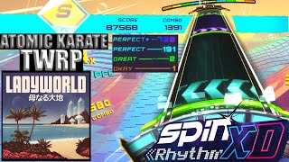Atomic Karate by TWRP (custom chart)- Spin Rhythm XD- Got an FC and almost PFC'd as well!!!!!