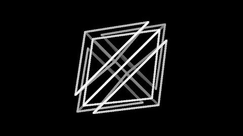 Cells-5-monochrome. Rotation in four-dimensional space. 4D. Fourth dimension. Hyperspace.