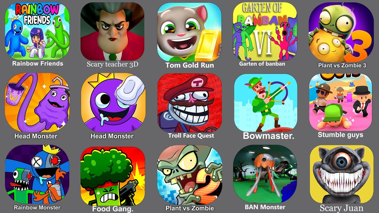 The Baby in Yellow,Stumble Guys,Plant Vs Zombie 2,save The Pet,Looney