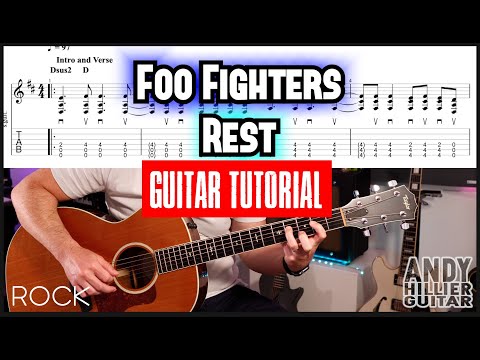 How to play Foo Fighters Rest Guitar Tutorial Lesson