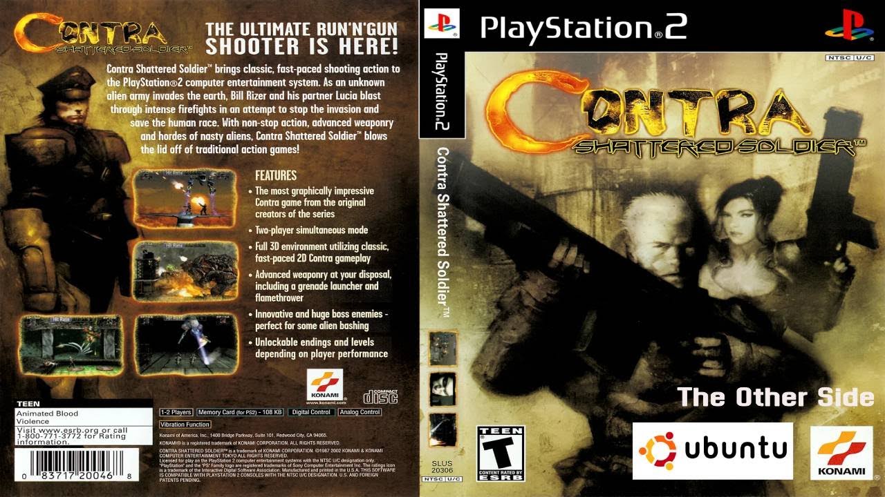 Contra Shattered Soldier PS2 Testing with 2 players on Nintendo Switch Ubuntu