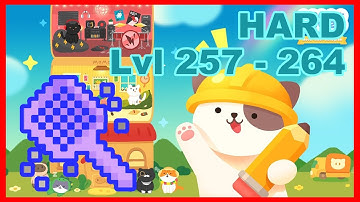 [HARD] Walkthrough Level 257 - 264 (Cat Must Haves Level) - Meow Tower: Nonogram Cute Cats