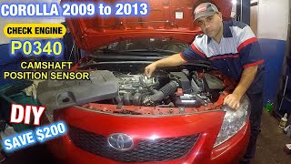 Toyota corolla 2009 to 2013 How to replace camshaft position sensor P0340  intake or exhaust