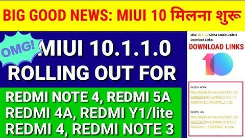 Update MIUI 10.1. 1.0 Stable is Rolling Out For Redmi Note 4/4x