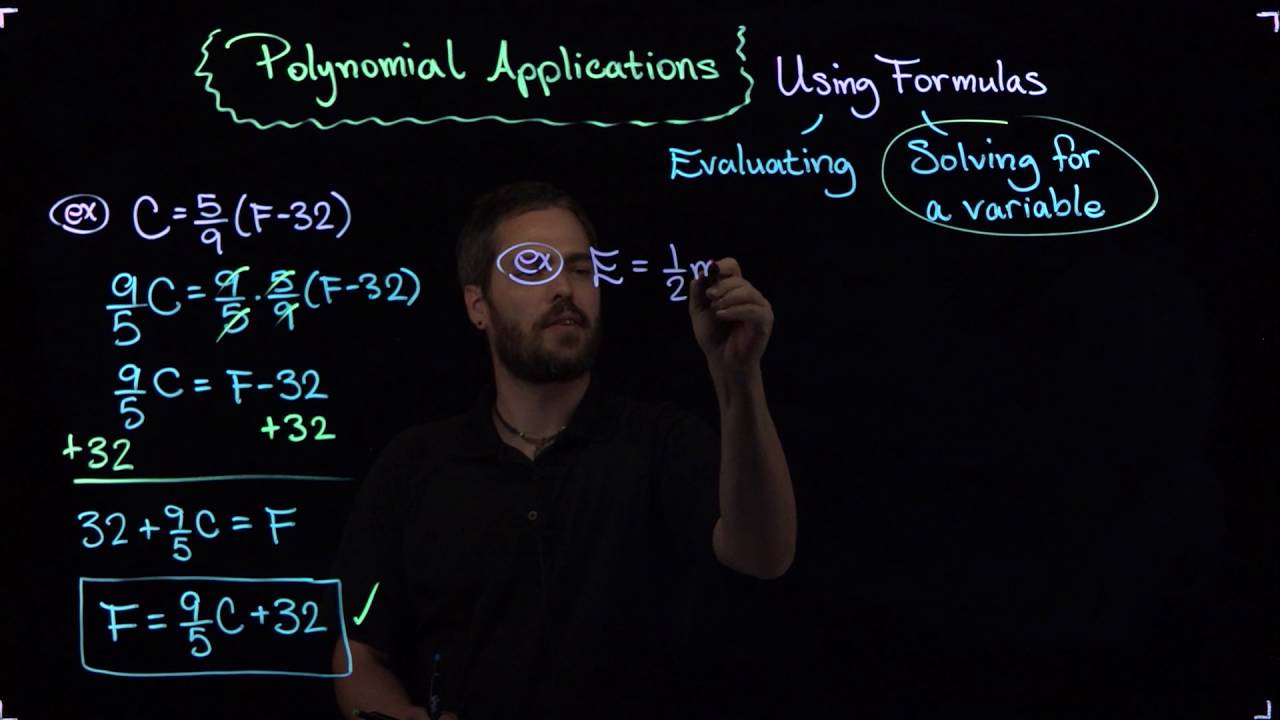 Polynomial Applications Solving For Variables YouTube Polynomial Applications Solving For Variables YouTube