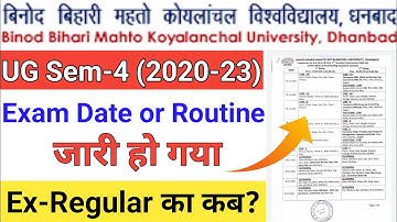 Bbmku UG Sem-4 (2020-23)|| Exam Date और Routine जारी हो गया|| Exam Program jari
