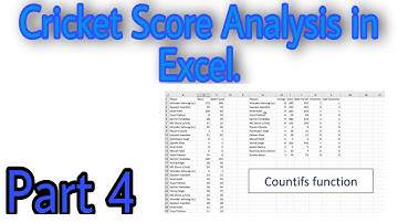 Cricket Score Analysis in Excel Part 4 (Countifs - function)