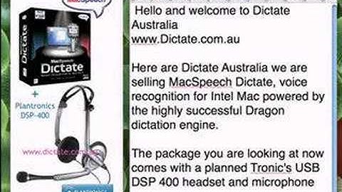 MacSpeech Dictate & Plantronics DSP-400 - www.dictate.com.au