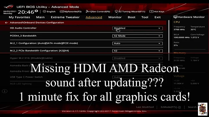 Fix missing HDMI audio driver after Windows or AMD Radeon video card updates