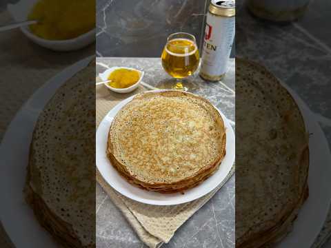 Блины на пиве 🥞🍺 Рецепт в комментариях 👇 #блины #еда #рецепты #блинынапиве #рецептблинов