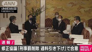 「刑事罰削除、過料引き下げ」与野党幹事長が合意(2021年1月28日)