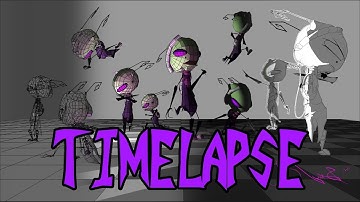 FANART TIMELAPSE || From 3D to Drawing - Tak from "Invader ZiM"