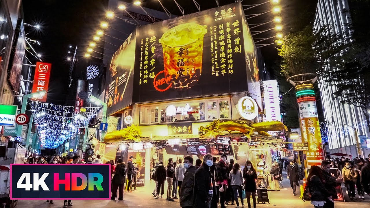 【4K HDR】Night Walk from Ximending to 228 Park in Taipei, Taiwan 週末散步西門町➡️228公園
