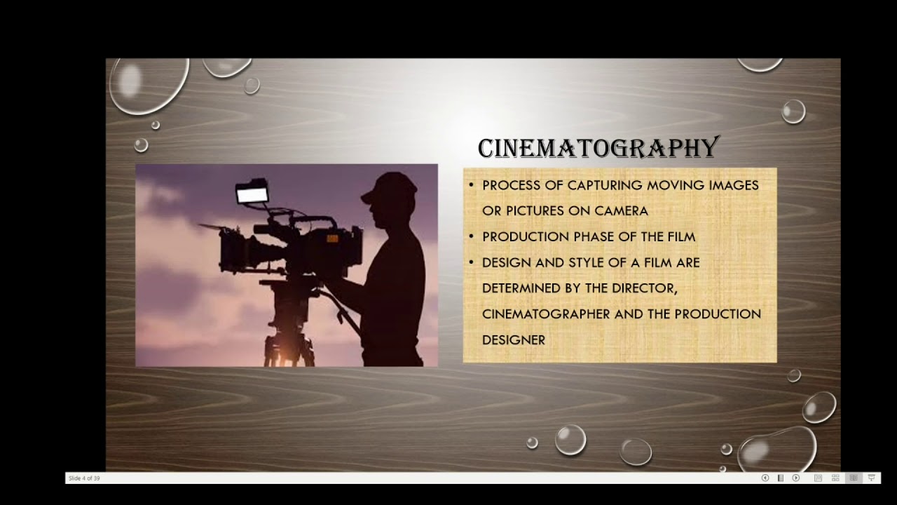 CINEMATOGRAPHY, SOUND & COLOUR IN FILM
