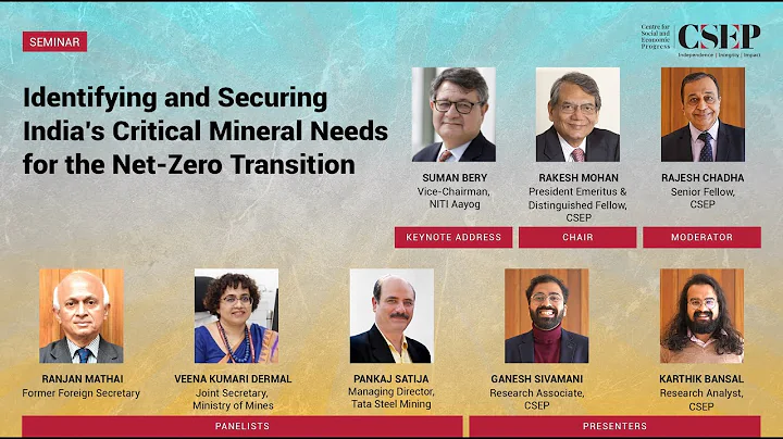 Seminar | Identifying and Securing India’s Critical Mineral Needs for the Net-Zero Transition