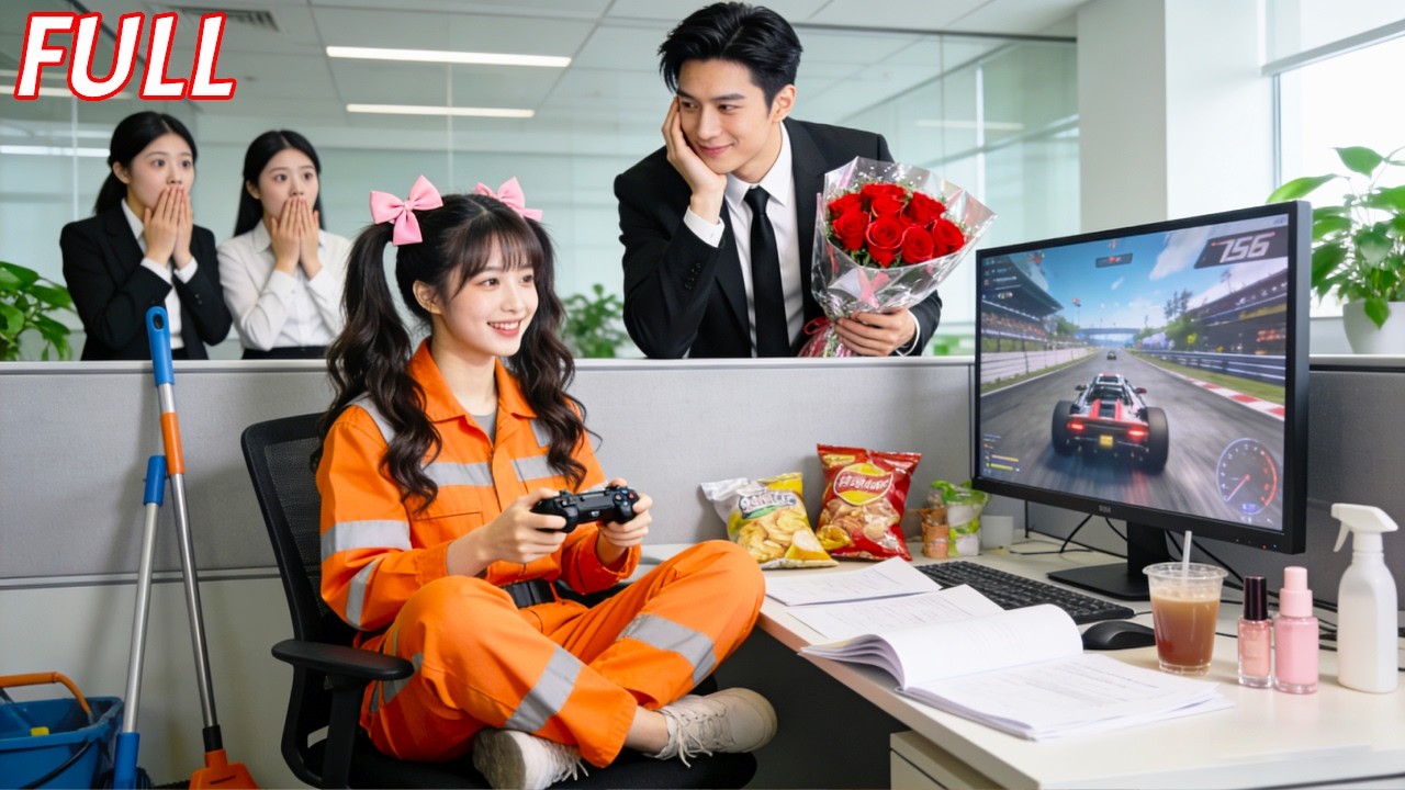 عاملة نظافة تلعب سراً🎮 يفاجئها CEO! لا يغضب بل يرفع راتبها—وتشتعل شرارة الحب❤️✨