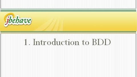 Introduction to BDD using JBehave