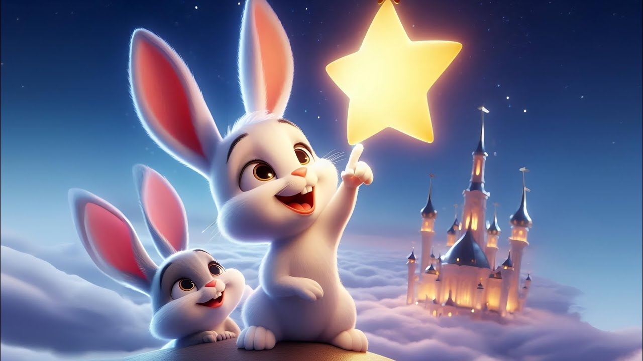 🌟TWINKLE TWINKLE LITTLE STAR | Baby rabbit song | 4K |cartoon new poem ...