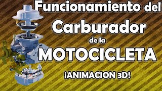 ✅Funcionamiento del CARBURADOR de una MOTOCICLETA✅. ⚡(ANIMACIÓN 3D)⚡