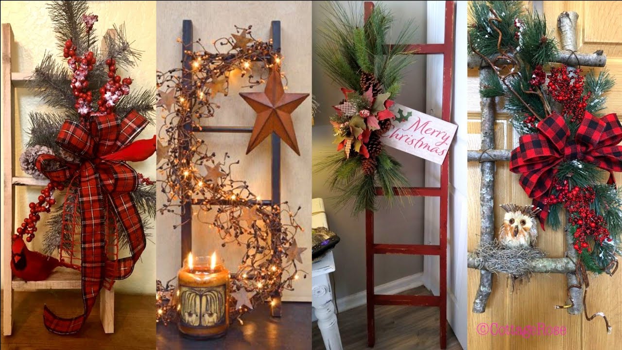 latest Christmas ladder decoration ideas/top ladder decorations for