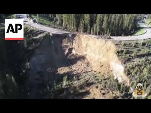 Landslide knocks-off huge part of mountain road leading to Wyoming tourist destination
