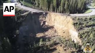 Landslide creates massive hole near Jackson Wyoming