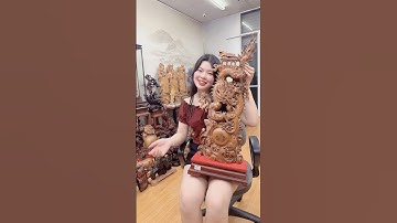 Tượng Cá Chép Hoá Rồng Gỗ Sưa Đỏ Liền Khối #tuonggodocdao