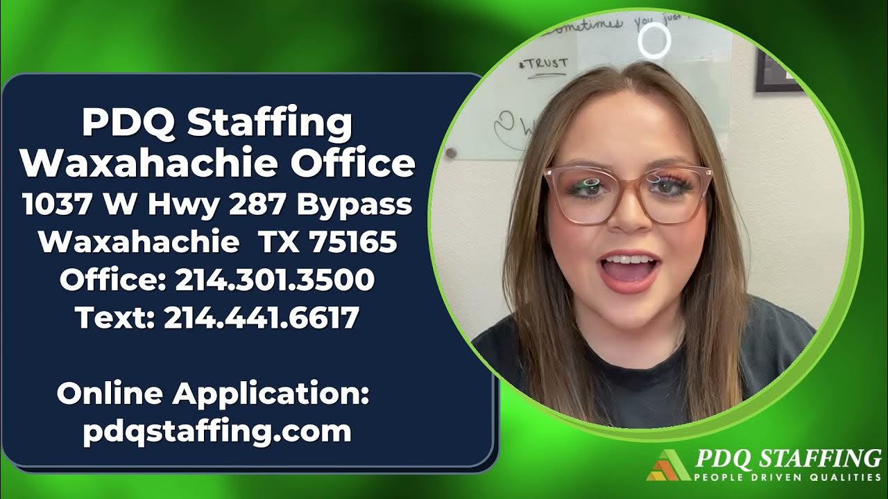 PDQ Staffing Waxahachie Job Fair & Openings YouTube
