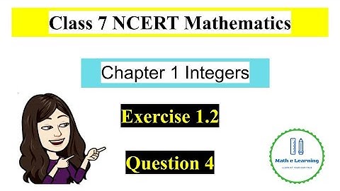 Ex 1.2 Q 4 Integers Chapter 1 Maths Class 7 NCERT#MatheLearningwithHetalBosamiya