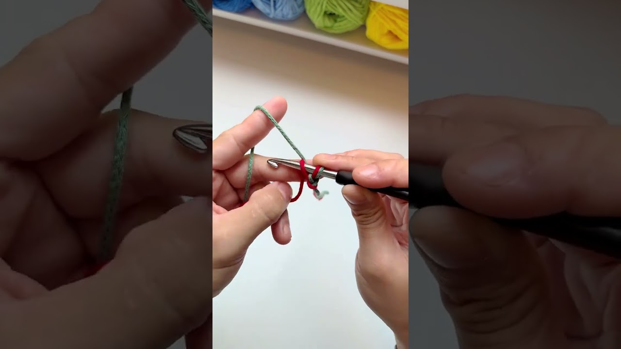 Let's crochet double chain stitch #crochet #beginnersstitch #diynstitch #handmade #crochetting