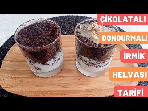ŞERBETİ kaynatmaya GEREK YOK????BROWNİ TADINDA????????TAM KIVAMINDA????ÇİKOLATALI dondurmalıİRMİK HELVASI TARİFİ