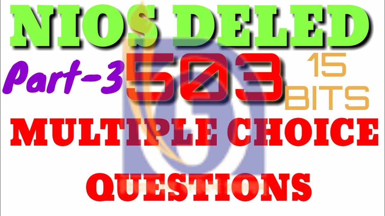 503-LEARNING LANGUAGES AT ELEMENTARY LEVEL (MCQS) PART - 3 WISDOMKNOWLEDGE/ TELUGU NIOS