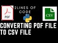 Converting a PDF file that contains tables to CSV