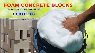 Amazing process of making foam concrete blocks | production of foam blocks with subtitles screenshot 3