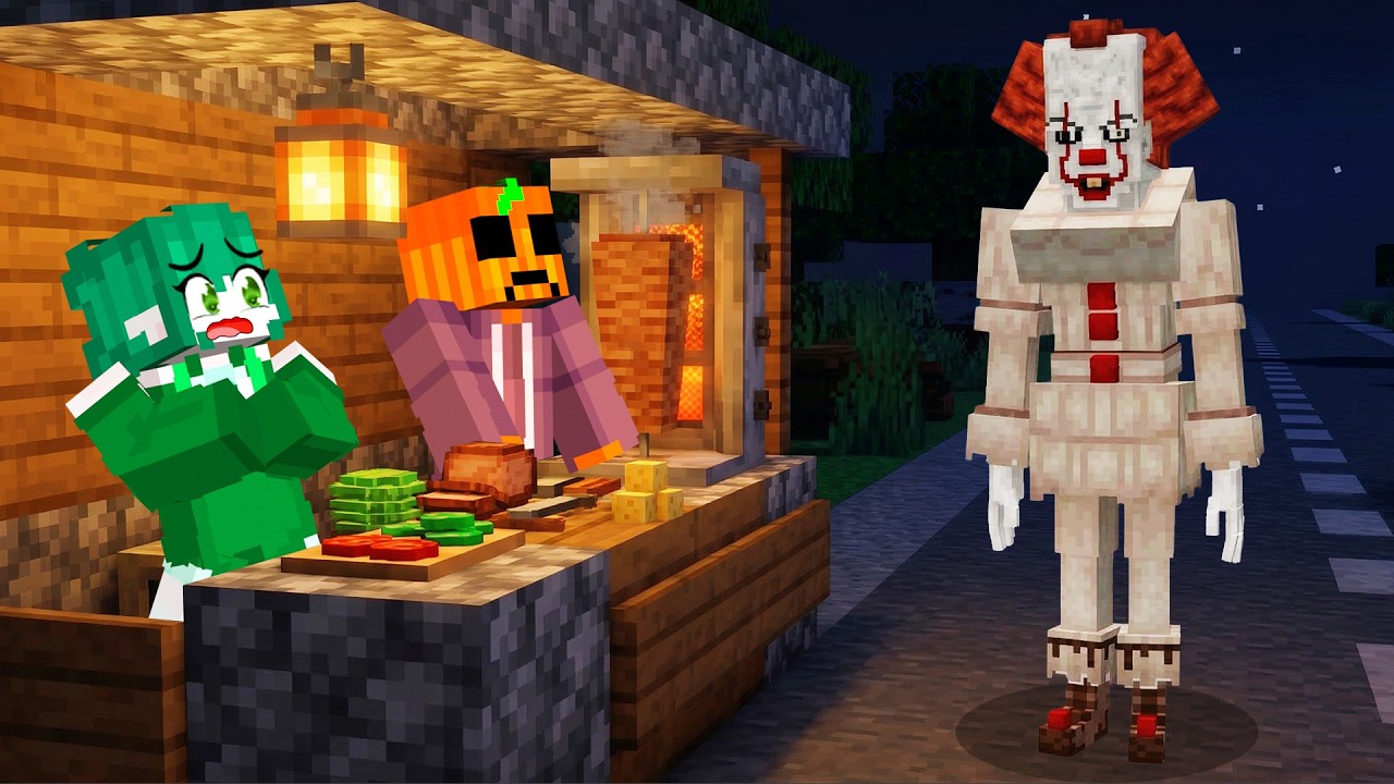 Abri un PUESTO de COMIDA NOCTURNA a las 3AM en Minecraft!